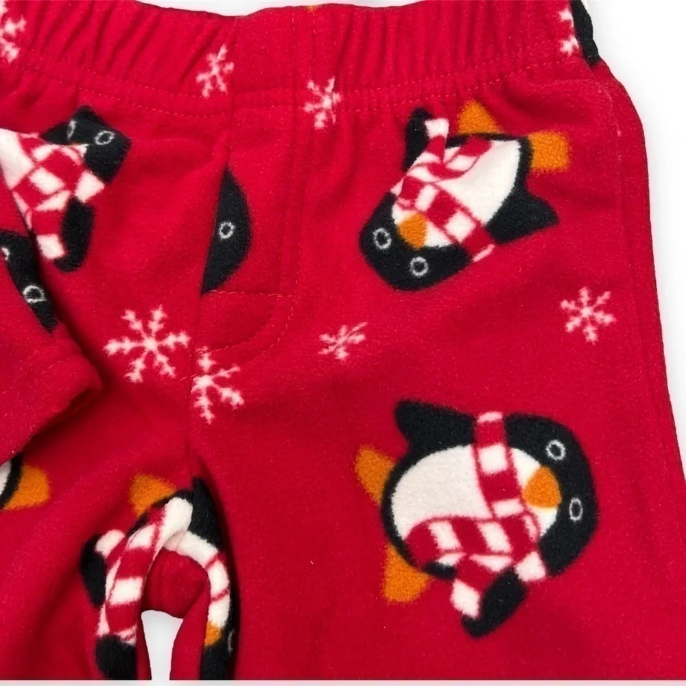 𝅺GYMBOREE Penguin Pj's Fleece Snowboarding Champ 12-18 mo. Holiday Pajamas Cozy